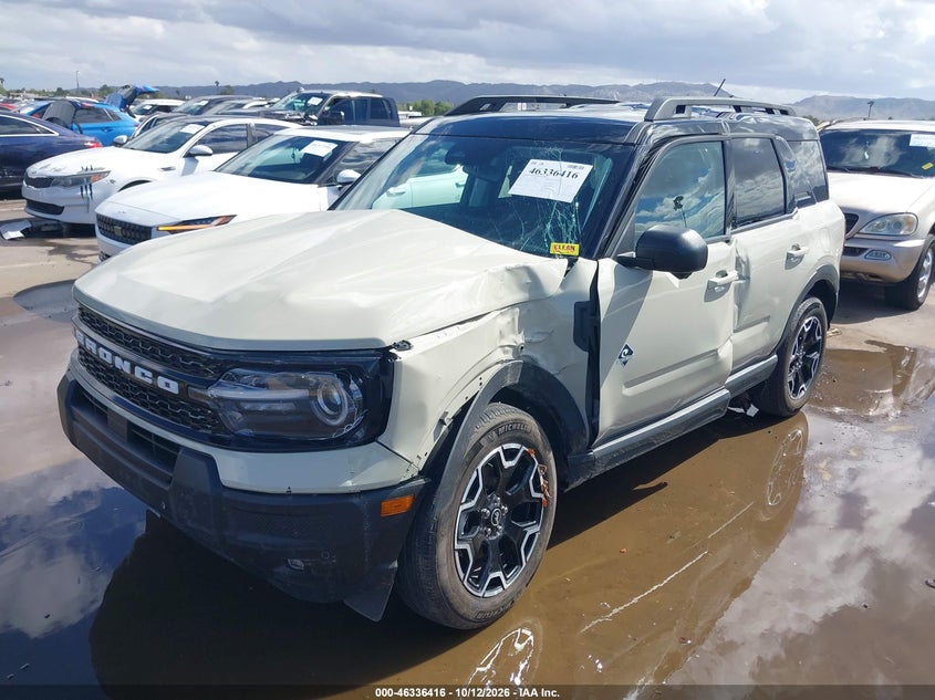 Vin: 3fmcr9cn6sre28667, lot: 46836675, ford bronco sport outer banks 20252