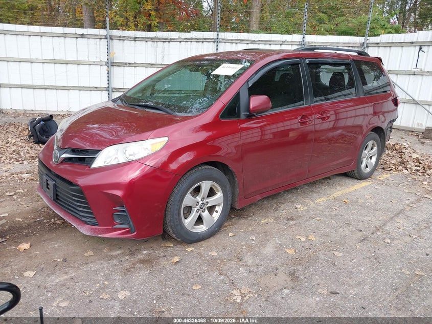 Vin: 5tdkz3dc0js904546, lot: 46836727, toyota sienna le 8 passenger 20182