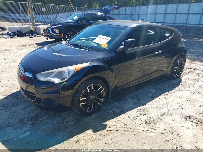 Vin: kmhtc6ad4du171787, lot: 46836857, hyundai veloster base w/black 20132