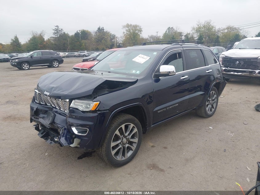 Vin: 1c4rjfcg5jc238345, lot: 46836871, jeep grand cherokee overland 4x4 20182