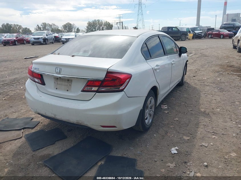 Vin: 2hgfb2f50dh598029, lot: 46836943, honda civic lx 20134