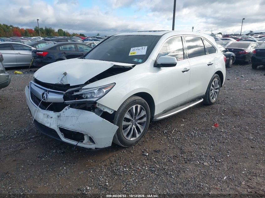 Vin: 5fryd4h4xgb015220, lot: 46837012, acura mdx tech/w/tech/acurawatch plus 20162