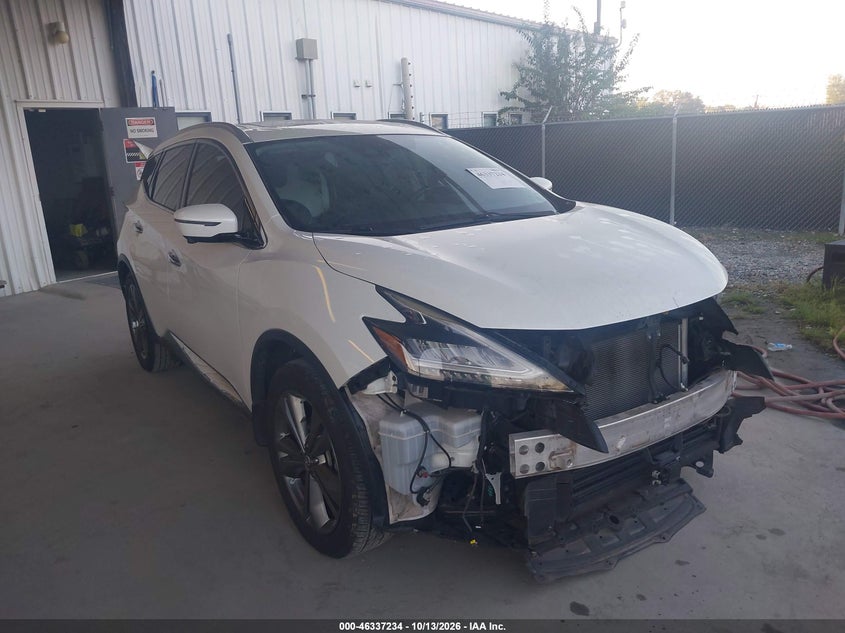 Vin: 5n1az2mj2kn110025, lot: 46837493, nissan murano platinum 20191