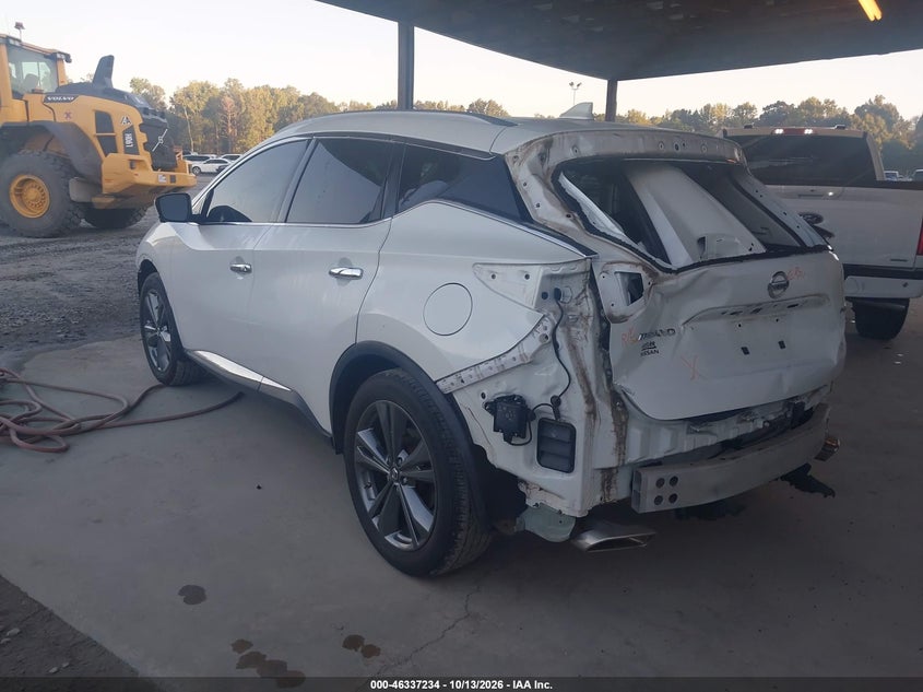 Vin: 5n1az2mj2kn110025, lot: 46837493, nissan murano platinum 20193