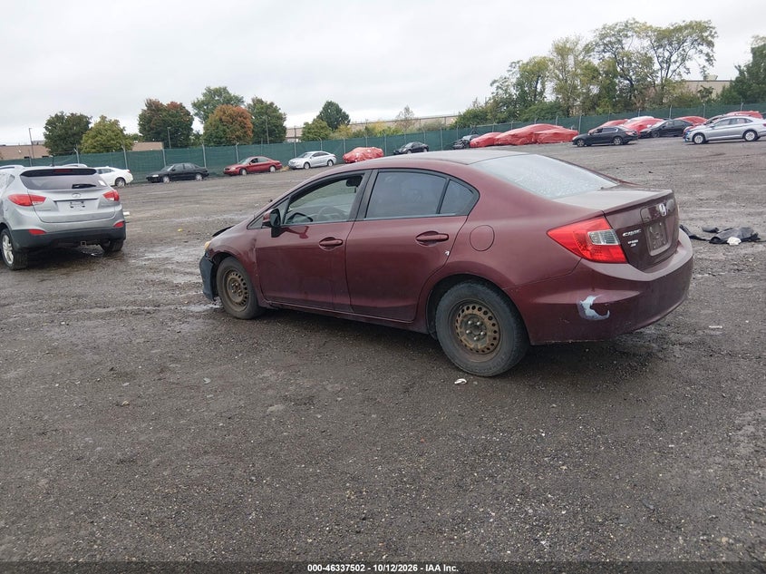 Vin: 19xfb2f55ce380791, lot: 46837761, honda civic lx 20123