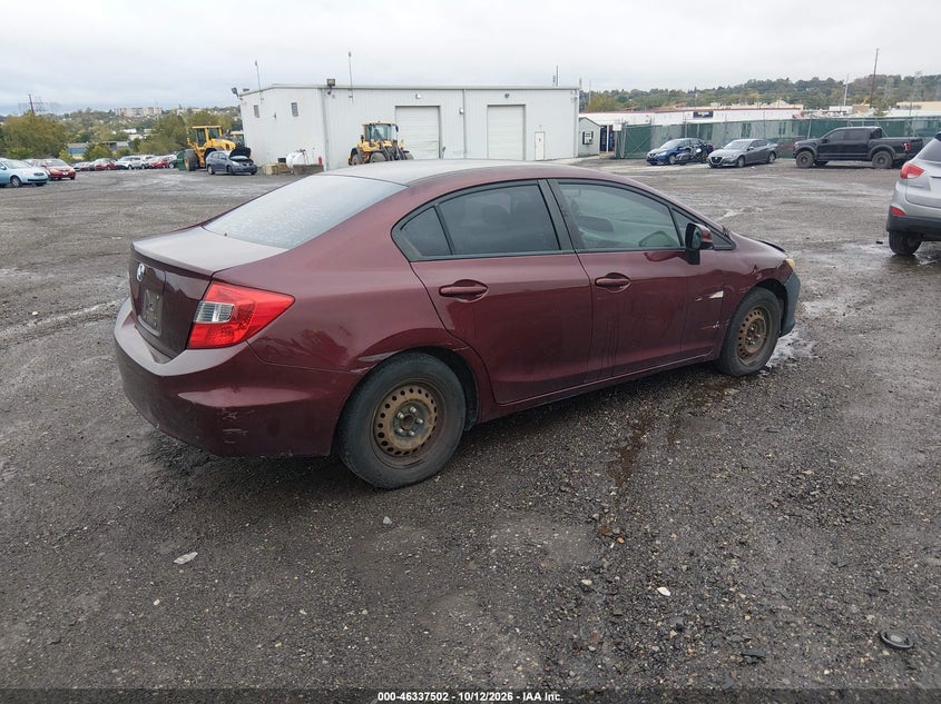 Vin: 19xfb2f55ce380791, lot: 46837761, honda civic lx 20124