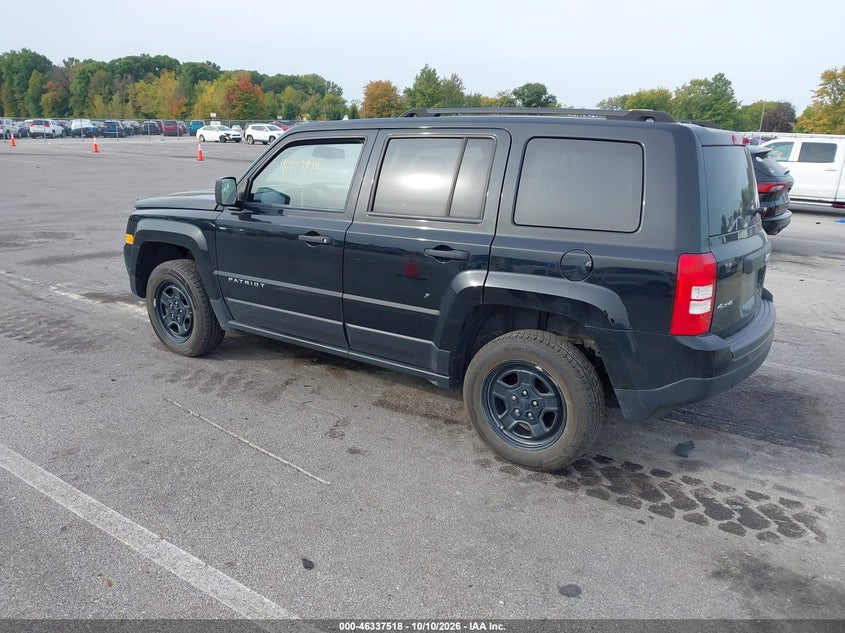 Vin: 1c4njrbb2hd164974, lot: 46837777, jeep patriot sport 4x4 20173