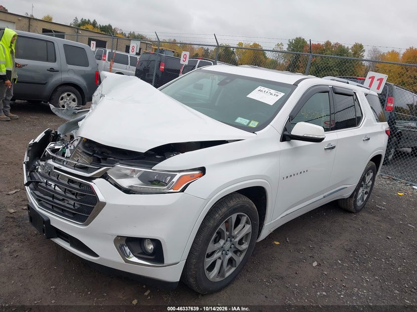 2019 Chevrolet Traverse Premier, Удар спереди, IAAI, VIN 1GNEVKKW9KJ143635 — фото 2