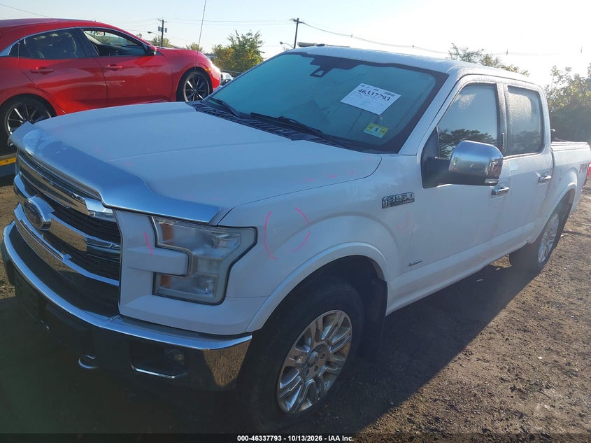 Vin: 1ftew1eg1ffb35882, lot: 46838052, ford f-150 lariat 20152