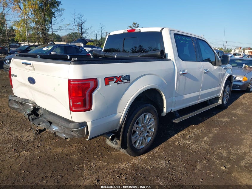 Vin: 1ftew1eg1ffb35882, lot: 46838052, ford f-150 lariat 20154