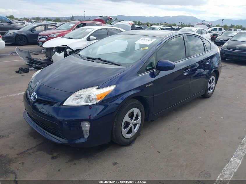 Vin: jtdkn3du4e0366222, lot: 46838075, toyota prius two 20142