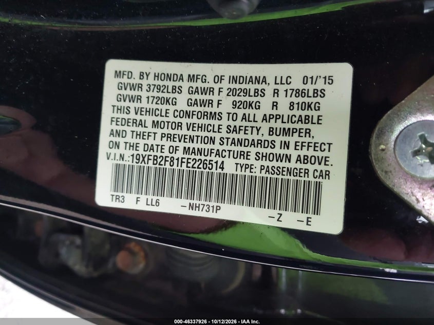 2015 HONDA CIVIC EX · Фото 9