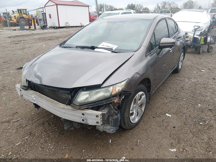 Vin: 19xfb2f53ee030000, lot: 46838308, honda civic lx 20142