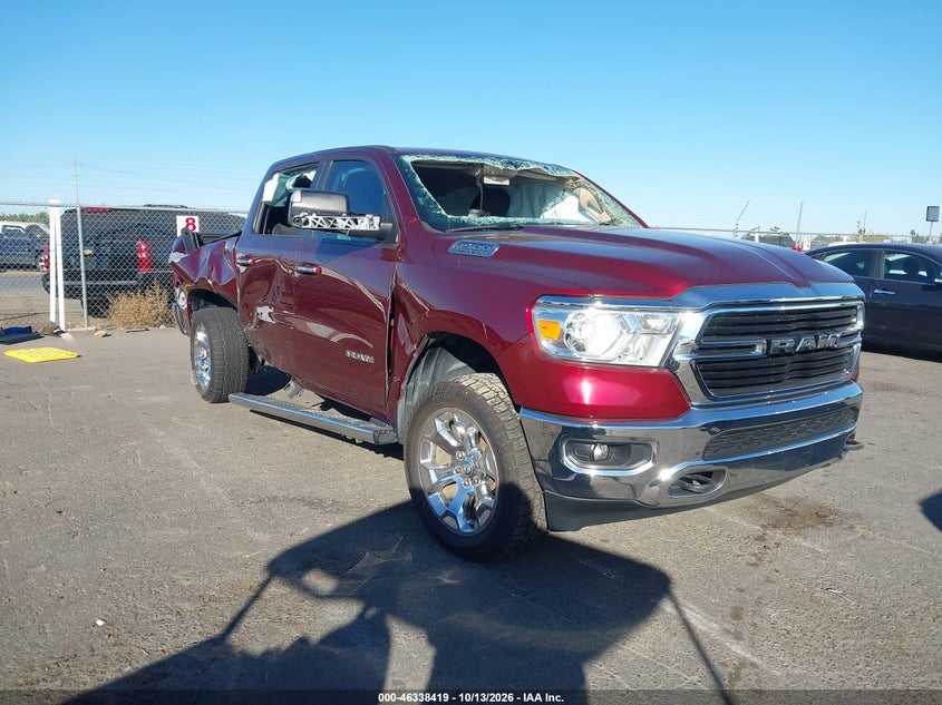 Vin: 1c6srfftxkn925823, lot: 46838678, ram 1500 big horn/lone star  4x4 5'7 box 2019 img_1