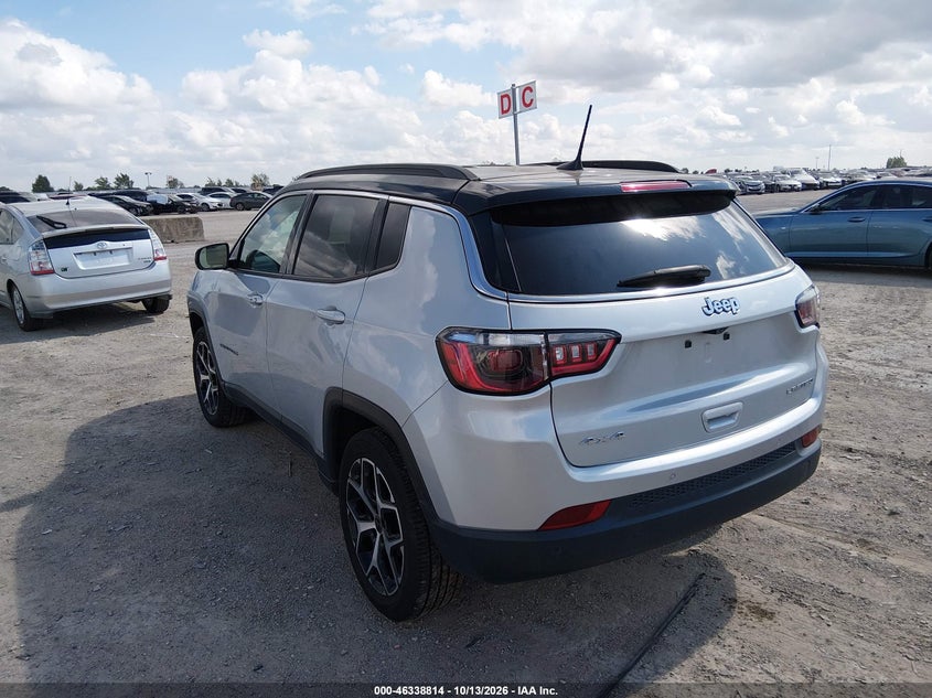 Vin: 3c4njdcn4st556738, lot: 46839073, jeep compass limited 4x4 20253