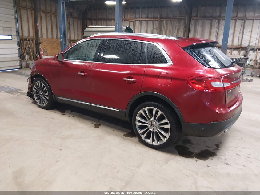 Vin: 2lmpj8lp1gbl36638, lot: 46839215, lincoln mkx reserve 20163
