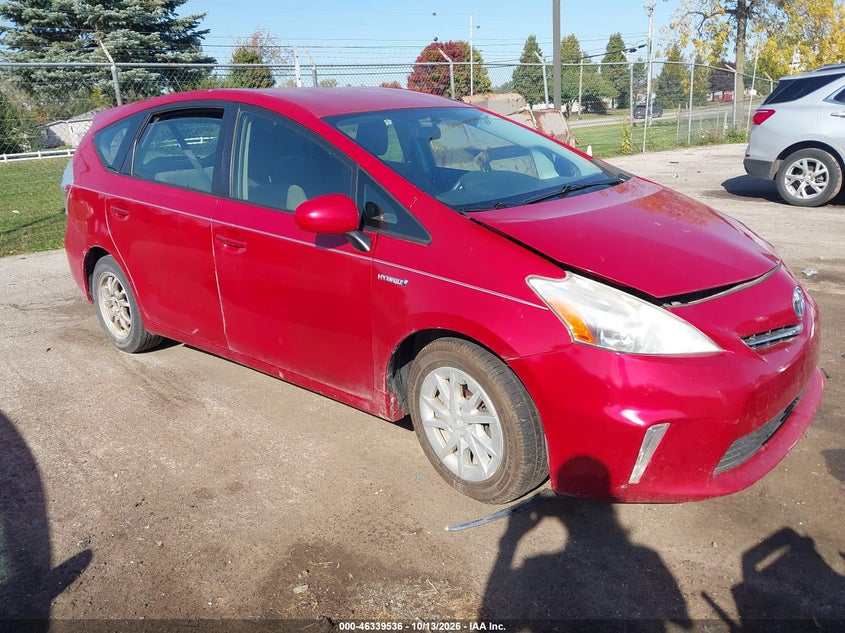 Vin: jtdzn3eu9c3078513, lot: 46839794, toyota prius v two 2012 img_1