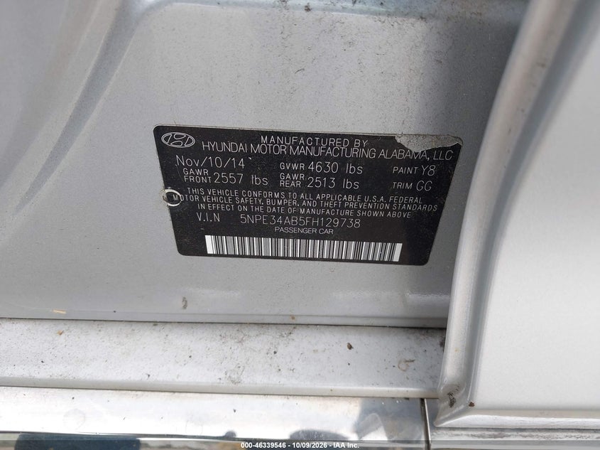 2015 HYUNDAI SONATA LIMITED 2.0T · Фото 9