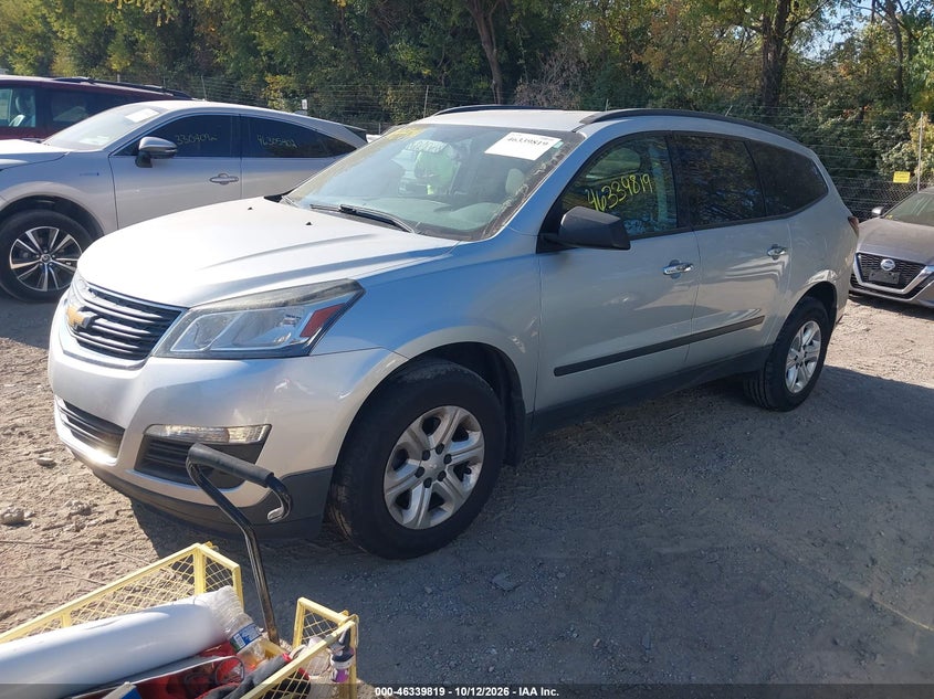 Vin: 1gnkrfed7ej327761, lot: 46840078, chevrolet traverse ls 20142