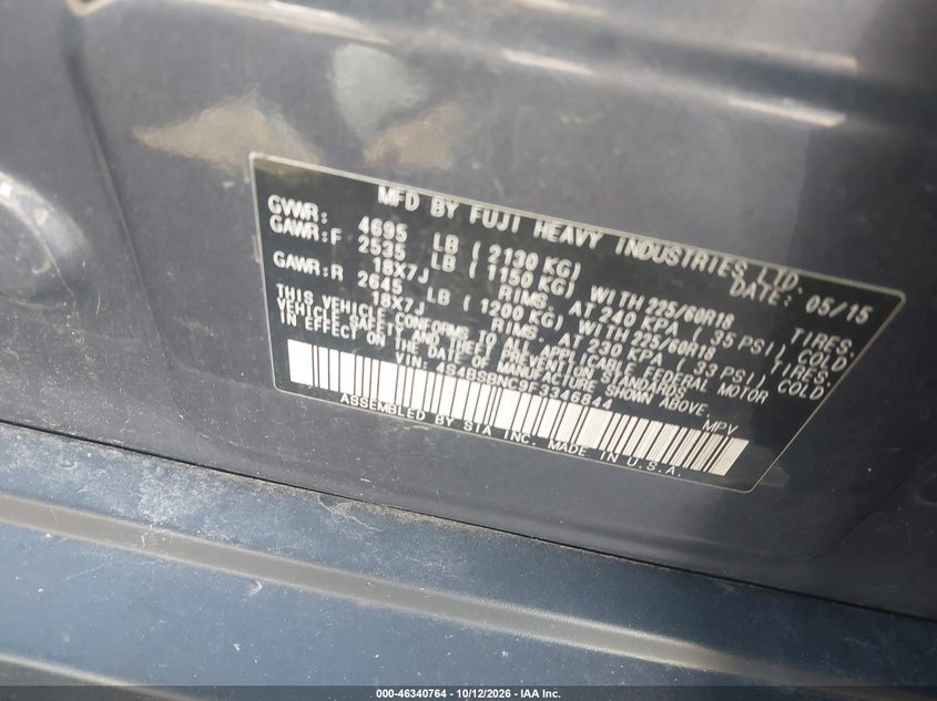 2015 SUBARU OUTBACK 2.5I LIMITED · Фото 9
