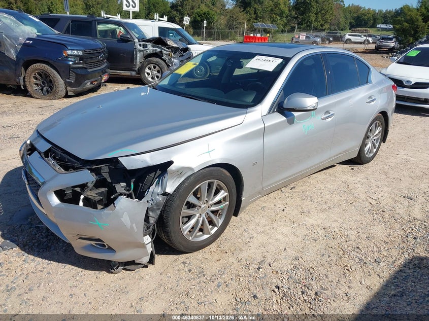 Vin: jn1bv7ap7em677385, lot: 46841096, infiniti q50 premium 20142