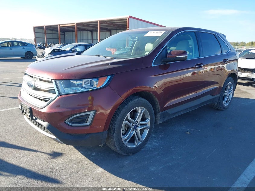 Vin: 2fmtk3k88fbc17357, lot: 46842059, ford edge titanium 20152