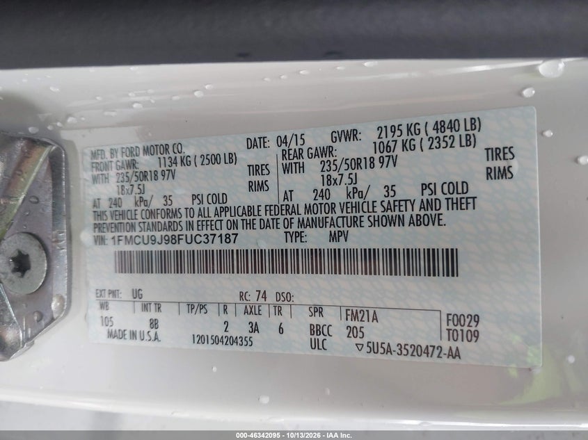 2015 FORD ESCAPE TITANIUM · Фото 9
