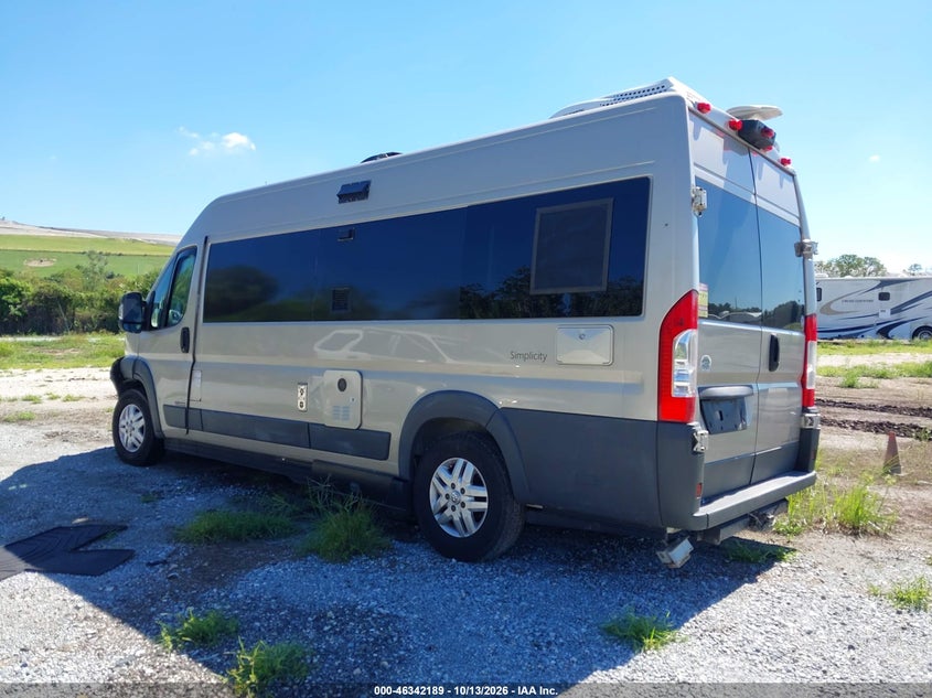 Vin: 3c6urvjg0je115648, lot: 46842448, ram promaster 3500 cargo van high roof 159 wb ext 20183