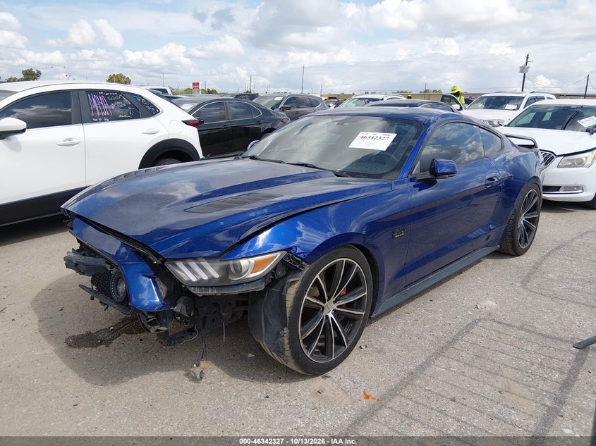 Vin: 1fa6p8cf5f5423825, lot: 46842586, ford mustang gt 20152