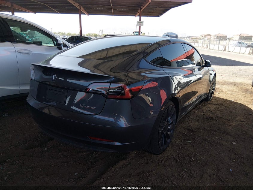 Vin: 5yj3e1ec0pf675253, lot: 46842871, tesla model 3 performance dual motor all-wheel drive 20234