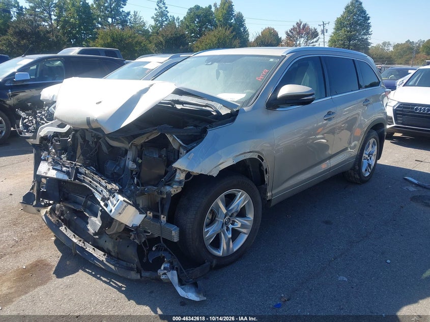 2016 Toyota Highlander Limited Platinum V6, Изъятое, IAAI, VIN 5TDDKRFH9GS310314 — фото 2