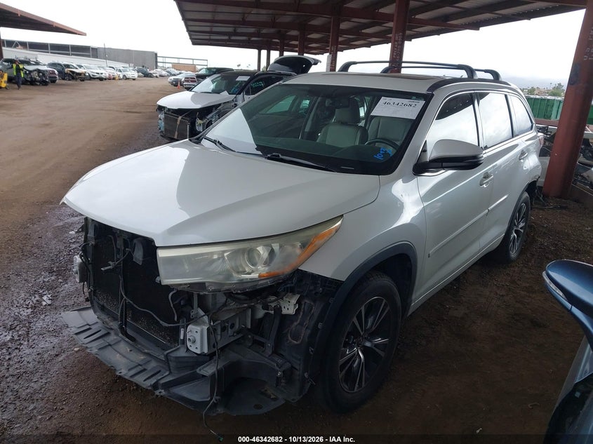 Vin: 5tdkkrfh4gs157171, lot: 46842941, toyota highlander xle v6 20162