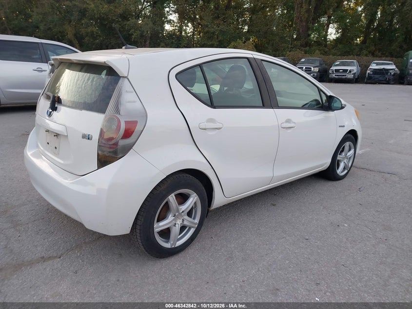 Vin: jtdkdtb39c1510495, lot: 46843101, toyota prius c three 20124