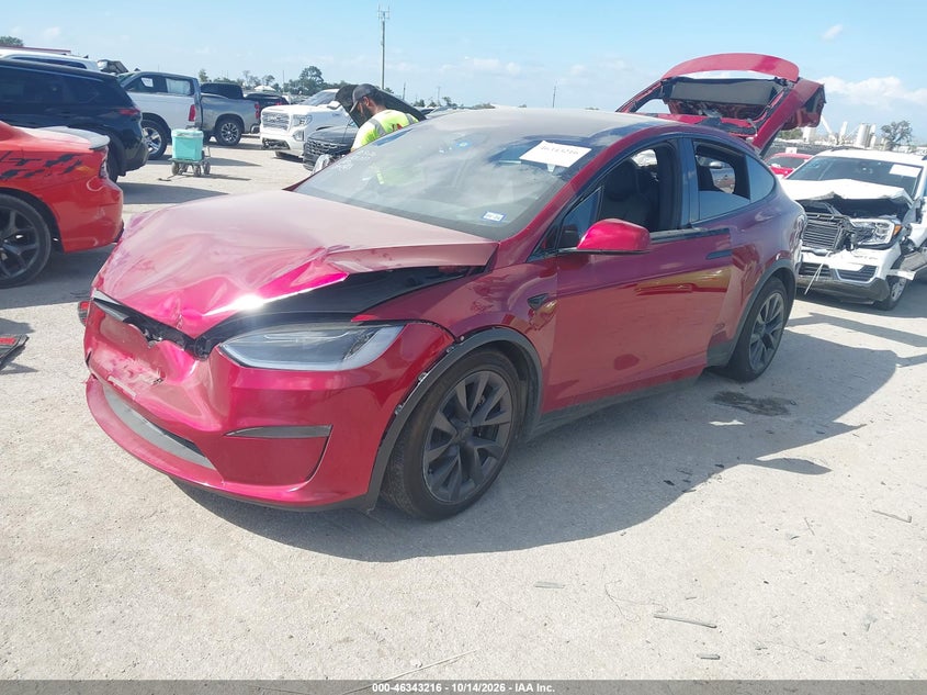 Vin: 7saxcde52pf430760, lot: 46843475, tesla model x dual motor all-wheel drive/standard range 20232