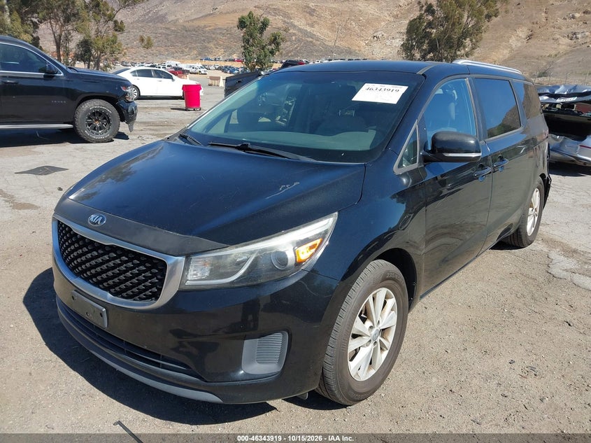 2016 Kia Sedona Lx, Right Rear, IAAI, VIN KNDMB5C10G6095468 — photo 2