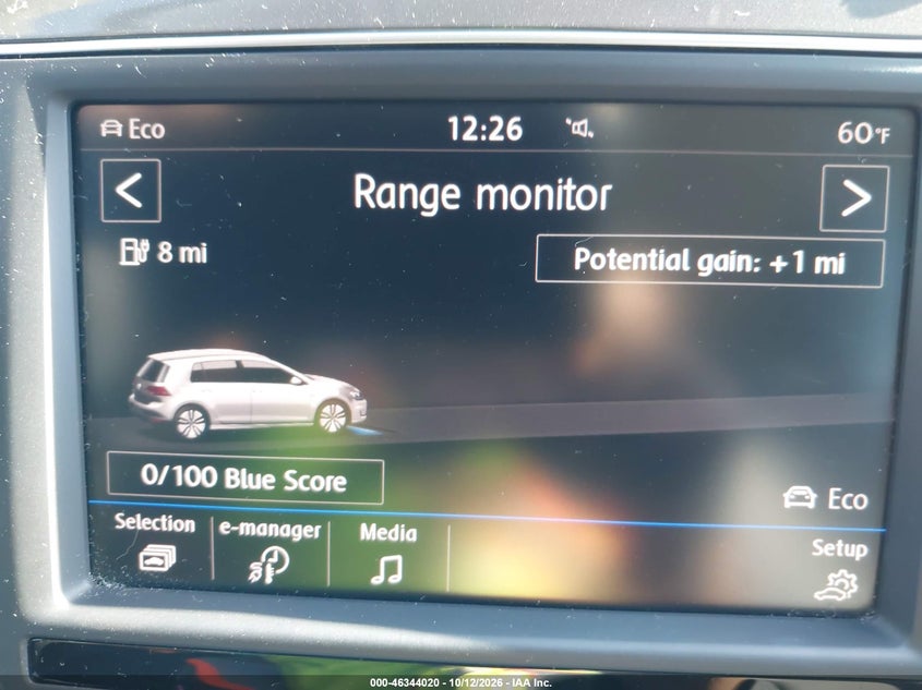 VOLKSWAGEN E-GOLF 2016 VIN WVWKP7AU5GW916257