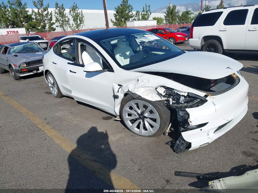 Vin: 5yj3e1ea0nf204442, lot: 46844284, tesla model 3 rear-wheel drive 20221