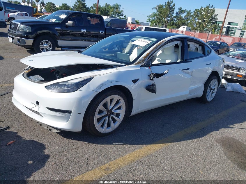 Vin: 5yj3e1ea0nf204442, lot: 46844284, tesla model 3 rear-wheel drive 20222