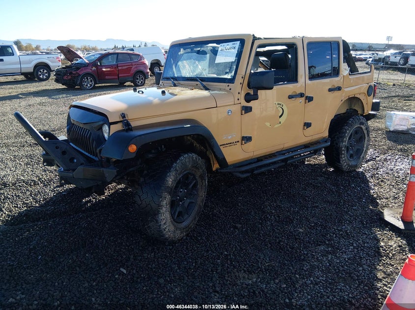 2013 Jeep Wrangler Unlimited Sahara, Удар сзади, IAAI, VIN 1C4HJWEG5DL676635 — фото 2
