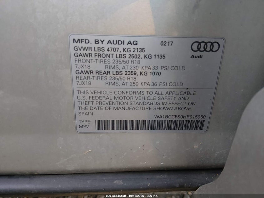 2017 AUDI Q3 2.0T PREMIUM · Фото 9