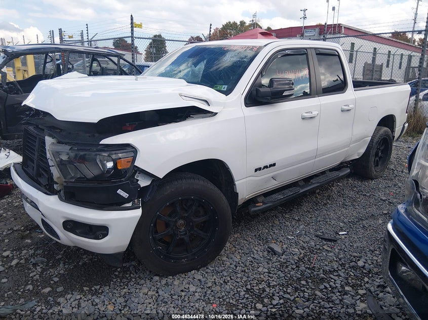 Vin: 1c6srfbt3mn618213, lot: 46844744, ram 1500 big horn  4x4 6'4 box 20212