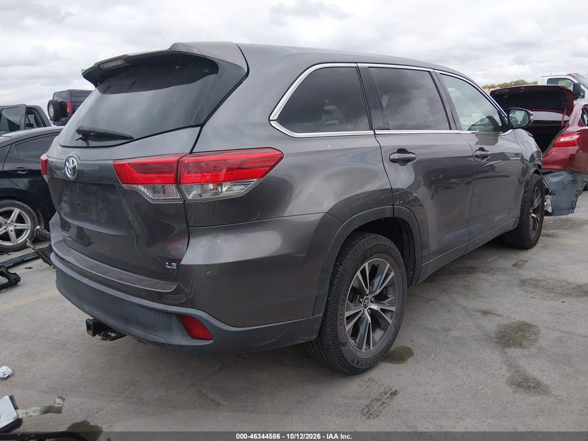Vin: 5tdzzrfh5js241615, lot: 46844852, toyota highlander le plus 20184