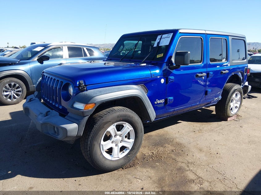 Vin: 1c4hjxdg4lw342116, lot: 46845260, jeep wrangler unlimited sport s 4x4 20202