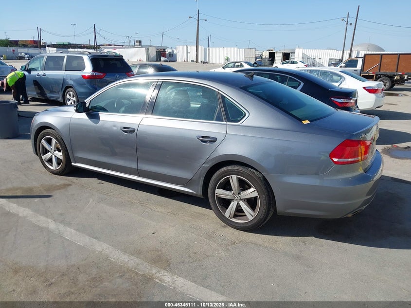 Vin: 1vwbp7a30dc104513, lot: 46845377, volkswagen passat 2.5l se 20133