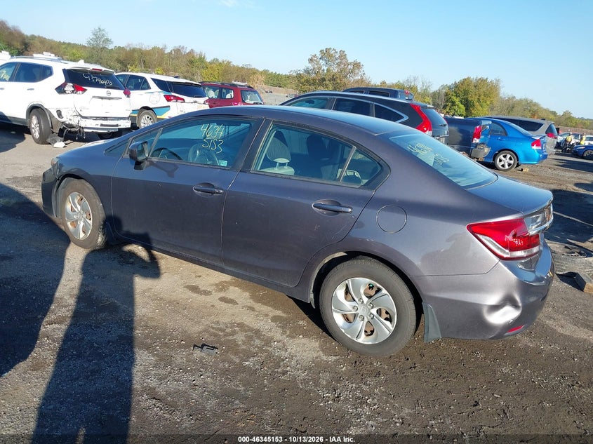Vin: 19xfb2f58fe024310, lot: 46845419, honda civic lx 20153