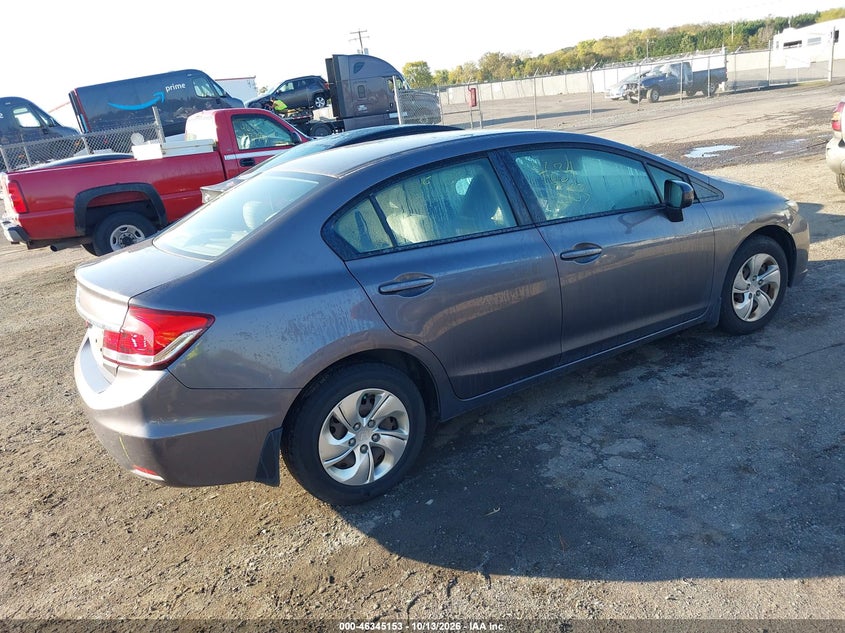 Vin: 19xfb2f58fe024310, lot: 46845419, honda civic lx 20154