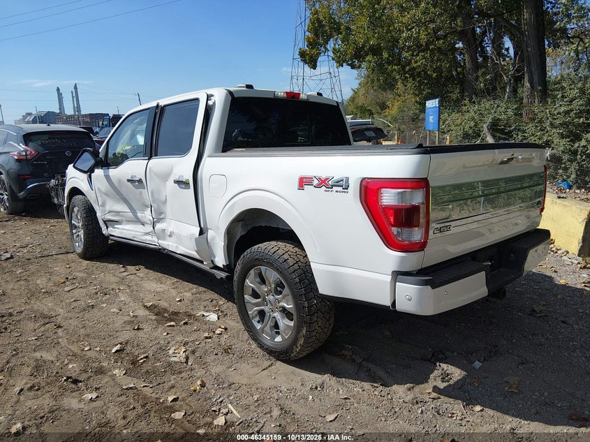 Vin: 1ftfw1ed8mfb37460, lot: 46845425, ford f-150 platinum 20213
