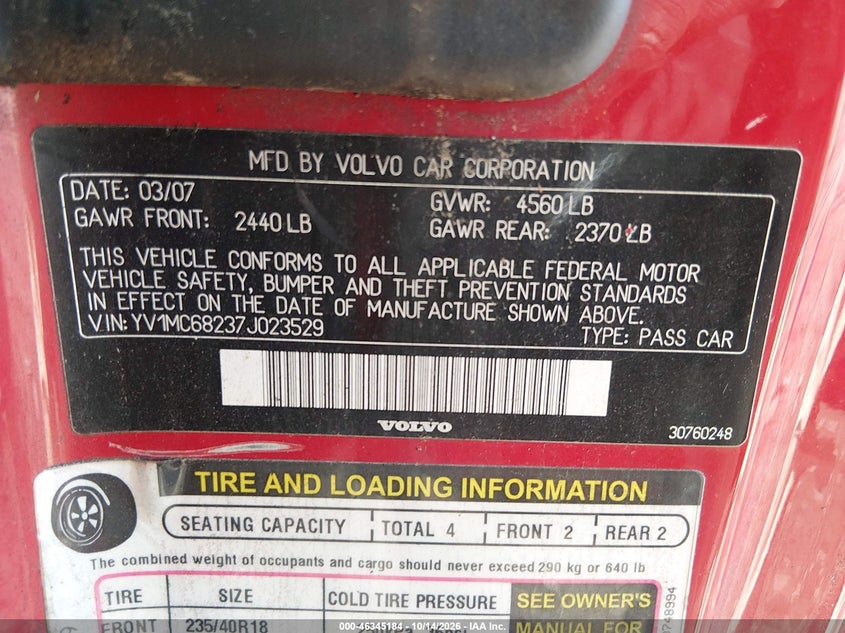 2007 VOLVO C70 T5 · Фото 9