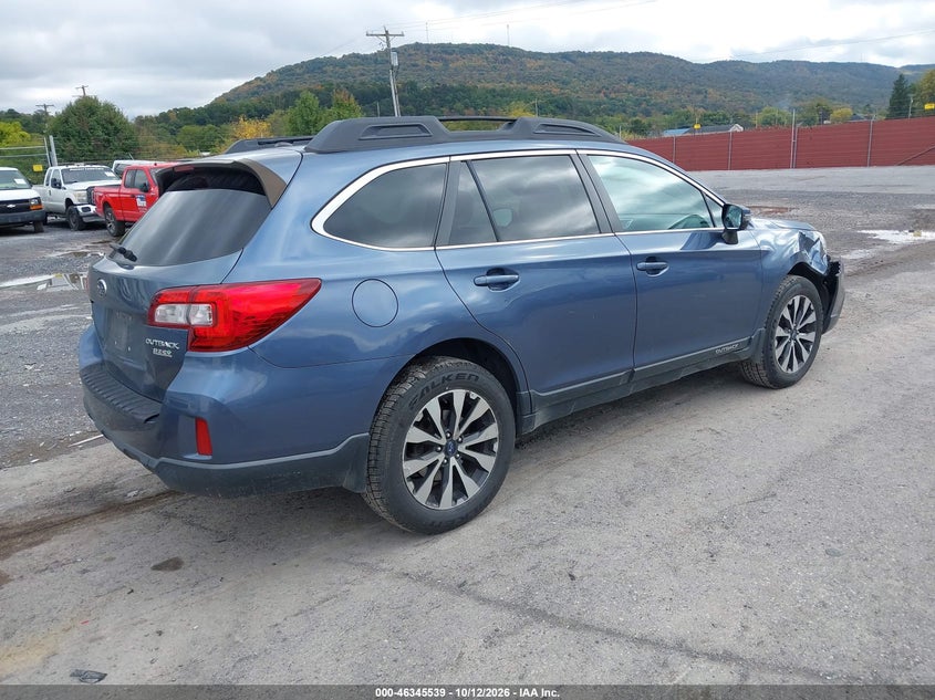 Vin: 4s4bsalc4f3307298, lot: 46845805, subaru outback 2.5i limited 20154