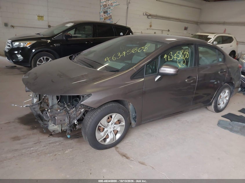 Vin: 19xfb2f52fe029678, lot: 46846074, honda civic lx 20152